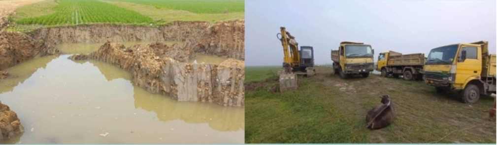 বিজয়নগরে রাতের অন্ধকারে সরকারি মাটি কাটার দায়ে ভেকু সহ  ড্রাম ট্রাক জব্দ- থানায় মামলা